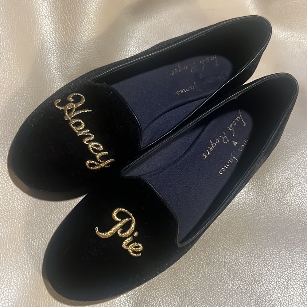 Black Velvet Draper James & Jack Rogers size 6 Loafers  Holiday shoe Honey Pie